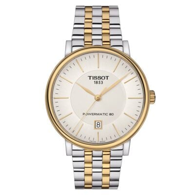 Tissot Men's Watch Carson Auto Powermatic 80 Premium 40mm Silver Gold - T1224072203100